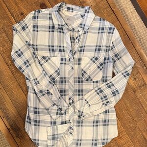 Rails Navy and White Plaid Shirt
